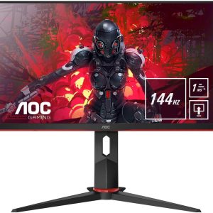 AOC 24G2U/BK 23.8" Widescreen IPS LED Black and Red Multimedia Monitor (1920x1080/1ms/HDMI/DP)
