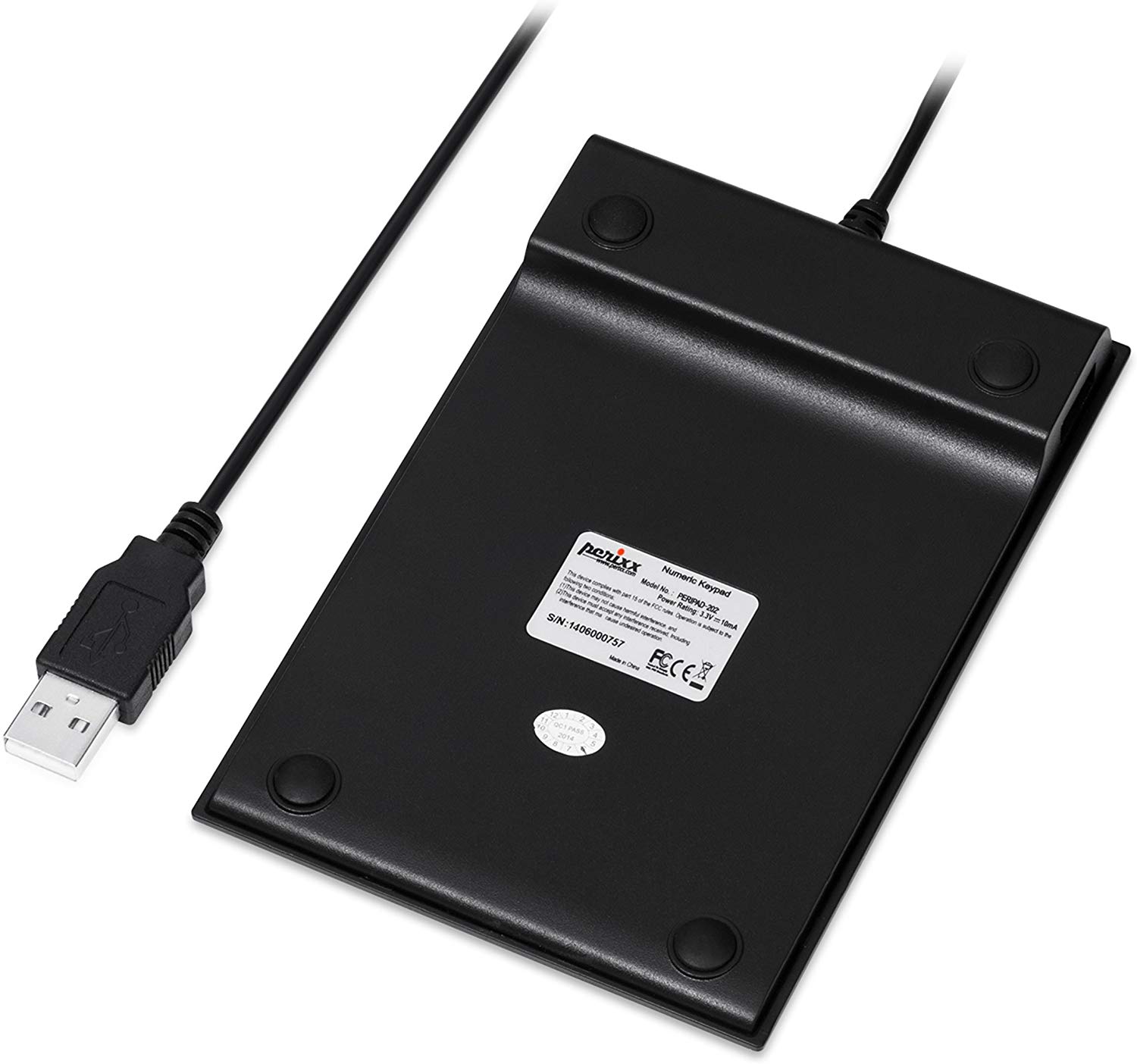 Perixx PERIPAD-202UB, Numeric Keypad for Laptop - USB - Tab Key Feature - Full Size 19 Keys - Big Print Letters - Silent X Type Scissor Keys - Black - Image 4