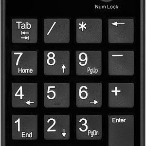 Perixx PERIPAD-202UB, Numeric Keypad for Laptop - USB - Tab Key Feature - Full Size 19 Keys - Big Print Letters - Silent X Type Scissor Keys - Black