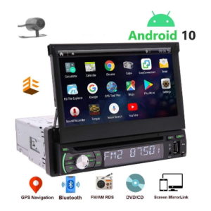 1 Din Autoradio Navigation Single Din Bluetooth 7" Touch Screen Car CD DVD Player Indash Headunit GPS Detachable FM/AM RDS Radio Receiver FREE Backup Camera Support Mirrorlink ODB2 SWC EQ Mode