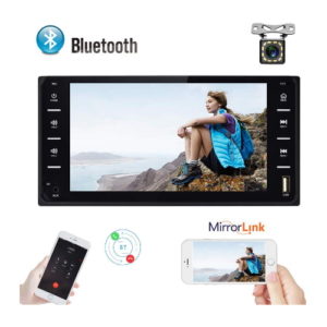 Bluetooth Car Radio for Toyota Corolla Camecho 7 Inch Capacitive Touch Screen Car Stereo Player FM Radio Mirror Link for IOS Android Phones USB AUX SD Slot + Backup Camera