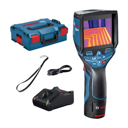 Bosch Professional Thermal Camera GTC 400 C (with App Function, Temperature Range: -10°C to +400°C, Resolution: 160 x 120px, 12 V Battery, in L-Boxx)