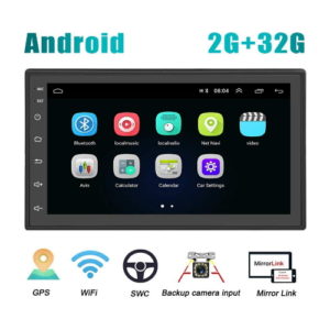 Android Car Radio 2 Din GPS CAMECHO 2G+32G Bluetooth 7 Inch Full Touch Screen FM Radio Player WIFI Mirror Link for IOS Android Phones + Backup Camera
