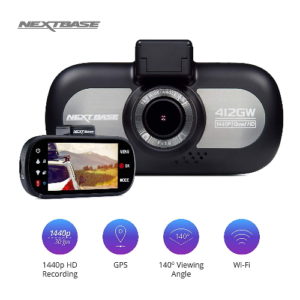 Nextbase 412GW - Full 1440p QUAD HD In-Car Dash Camera DVR - 140° Viewing Angle – WiFi and GPS - Black