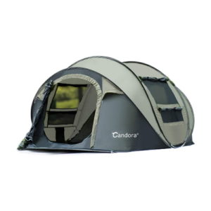 Candora Camping Tents 3-4 People Instant Pop Up Easy Quick Setup, 2 Door Mesh Window Waterproof Big Family Privacy Tent Travel